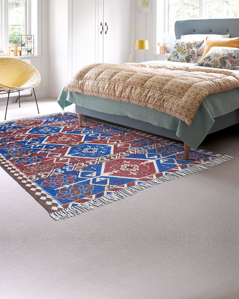 Belgrade 5ft x 7ft Handwoven & Printed Cotton Rug Azara Home